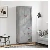 Image de Buffet Haut, Armoire de Rangement avec Pieds, Meuble de Rangement, Organisateur Salon Salle de Séjour, Industriel, Gris Béton Bois d'Ingénierie