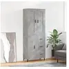 Image de Hoge kast 69,5x34x180 cm bewerkt hout betongrijs3199829