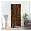 Image de Buffet Haut, Armoire de Rangement avec Pieds, Meuble de Rangement, Organisateur Salon Salle de Séjour, Industriel, Chêne Fumé Bois d'Ingénierie
