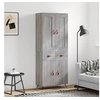 Image de Buffet Haut, Armoire de Rangement avec Pieds, Meuble de Rangement, Organisateur Salon Salle de Séjour, Industriel, Sonoma Gris Bois d'Ingénierie