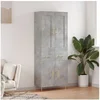Image de Hoge kast 69,5x34x180 cm bewerkt hout betongrijs3199869