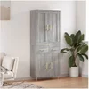 Image de Buffet haut Sonoma gris 69,5x34x180 cm Bois d'ingénierie