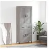 Image de Buffet haut Sonoma gris 69,5x34x180 cm Bois d'ingénierie