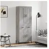 Image de Buffet Haut, Armoire de Rangement avec Pieds, Meuble de Rangement, Organisateur Salon Salle de Séjour, Industriel, Sonoma Gris Bois d'Ingénierie