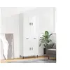 Image de Buffet Haut, Armoire de Rangement avec Pieds, Meuble de Rangement, Organisateur Salon Salle de Séjour, Industriel, Blanc Bois d'Ingénierie
