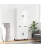 Image de Buffet Haut, Armoire de Rangement avec Pieds, Meuble de Rangement, Organisateur Salon Salle de Séjour, Industriel, Blanc Bois d'Ingénierie