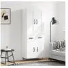 Image de Buffet Haut, Armoire de Rangement avec Pieds, Meuble de Rangement, Organisateur Salon Salle de Séjour, Industriel, Blanc Bois d'Ingénierie 3199905