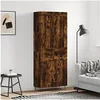 Image de Buffet haut Chêne fumé 69,5x34x180 cm Bois d'ingénierie