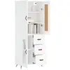 Image de Buffet haut Blanc 69,5x34x180 cm Bois d'ingénierie