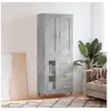 Image de Buffet Haut, Armoire avec Portes et Pieds, Meuble de Rangement, Organisateur de Salon Salle de Séjour, Moderne, Gris Béton Bois d'Ingénierie
