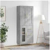Image de Hoge kast 69,5x34x180 cm bewerkt hout betongrijs3199933