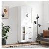 Image de Buffet Haut, Armoire de Rangement avec Pieds, Meuble de Rangement, Organisateur Salon Salle de Séjour, Industriel, Blanc Bois d'Ingénierie 3199969