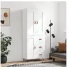Image de Buffet haut Blanc 69,5x34x180 cm Bois d'ingénierie