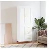 Image de Buffet Haut, Armoire avec Portes et Pieds, Meuble de Rangement, Organisateur de Salon Salle de Séjour, Moderne, Blanc Bois d'Ingénierie