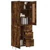 Image de Buffet haut Chêne fumé 69,5x34x180 cm Bois d'ingénierie