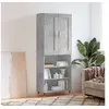 Image de Buffet Haut, Armoire avec Portes et Pieds, Meuble de Rangement, Organisateur de Salon Salle de Séjour, Moderne, Gris Béton Bois d'Ingénierie