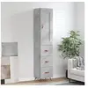 Image de Buffet Haut, Armoire de Rangement avec Pieds, Meuble de Rangement, Organisateur Salon Salle de Séjour, Moderne, Gris Béton Bois d'Ingénierie