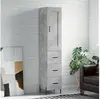 Image de Buffet Haut, Armoire de Rangement avec Pieds, Meuble de Rangement, Organisateur Salon Salle de Séjour, Moderne, Gris Béton Bois d'Ingénierie 3200205