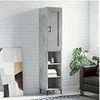 Image de Hoge kast 34,5x34x180 cm bewerkt hout betongrijs3200325