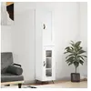 Image de Buffet haut Blanc brillant 34,5x34x180 cm Bois d'ingénierie 3200363