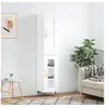 Image de Buffet Haut, Armoire avec Portes et Pieds, Meuble de Rangement, Organisateur de Salon Salle de Séjour, Moderne, Blanc Bois d'Ingénierie