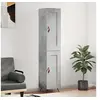 Image de Buffet Haut, Armoire de Rangement avec Pieds, Meuble de Rangement, Organisateur Salon Salle de Séjour, Moderne, Gris Béton Bois d'Ingénierie