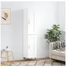 Image de Buffet Haut, Armoire avec Portes et Pieds, Meuble de Rangement, Organisateur de Salon Salle de Séjour, Moderne, Blanc Bois d'Ingénierie 3200433