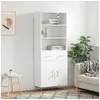 Image de Buffet haut Blanc 69,5x34x180 cm Bois d'ingénierie 3200505