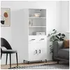 Image de Buffet Haut, Armoire de Rangement avec Pieds, Meuble de Rangement, Organisateur Salon Salle de Séjour, Moderne, Blanc Bois d'Ingénierie 3200513
