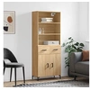 Image de Buffet Haut, Armoire de Rangement avec Pieds, Meuble de Rangement, Organisateur Salon Salle de Séjour, Moderne, Chêne Sonoma Bois d'Ingénierie
