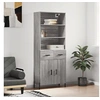 Image de Buffet Haut, Armoire de Rangement avec Pieds, Meuble de Rangement, Organisateur Salon Salle de Séjour, Moderne, Sonoma Gris Bois d'Ingénierie