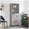 Image de Hoge kast 69,5x34x180 cm bewerkt hout grijs sonoma eikenkleurig3200543