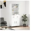 Image de Buffet haut Blanc 69,5x34x180 cm Bois d'ingénierie 3200545