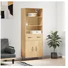 Image de Buffet Haut, Armoire de Rangement avec Pieds, Meuble de Rangement, Organisateur Salon Salle de Séjour, Moderne, Chêne Sonoma Bois d'Ingénierie