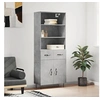 Image de Hoge kast 69,5x34x180 cm bewerkt hout betongrijs3200549