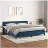 Image de Boxspring met matras fluweel donkerblauw 200x200 cm3141387