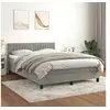 Image de Boxspring met matras fluweel lichtgrijs 140x200 cm3141425