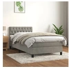 Image de Boxspring met matras fluweel lichtgrijs 100x200 cm3141467
