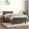 Image de Boxspring met matras fluweel donkergrijs 100x200 cm3141468
