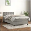 Image de Boxspring met matras fluweel lichtgrijs 100x200 cm3141527