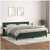 Image de Boxspring met matras fluweel donkergroen 200x200 cm3141566