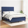 Image de Boxspring met matras stof blauw 140x200 cm3141623