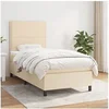 Image de Boxspring met matras stof cràmekleurig 90x190 cm3141662