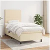 Image de Boxspring met matras stof cràmekleurig 90x200 cm3141670