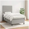Image de Boxspring met matras stof lichtgrijs 100x200 cm3141833