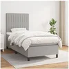Image de Boxspring met matras stof lichtgrijs 90x200 cm3141905