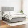 Image de Boxspring met matras stof lichtgrijs 140x200 cm3141937