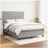 Image de Boxspring met matras stof lichtgrijs 140x190 cm3142009