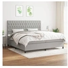 Image de Boxspring met matras stof lichtgrijs 200x200 cm3142041