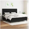 Image de Boxspring met matras stof zwart 200x200 cm3142043